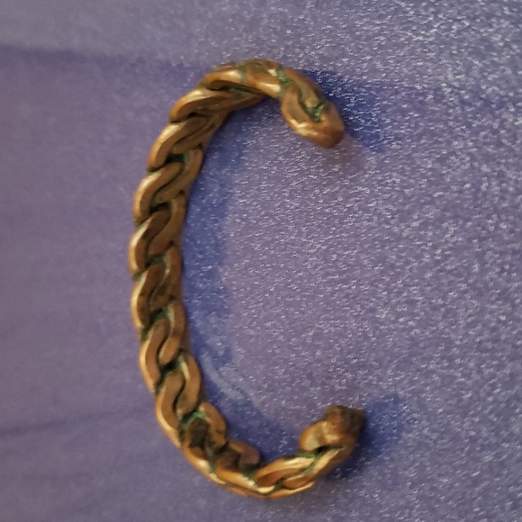SOLD - Vintage Solid Copper Cuff Twisted Rope Braided Unisex Bracelet Southwest - Picture 2 of 3